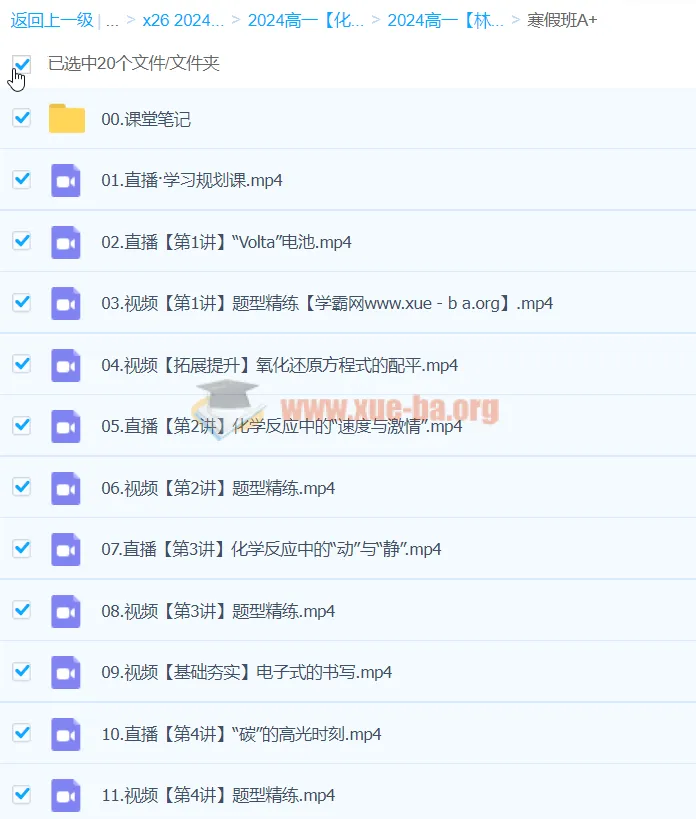 2024高一化学寒假班·林森A+课程精讲