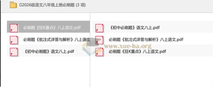2026版语文八年级上册必刷题 备考资料合集