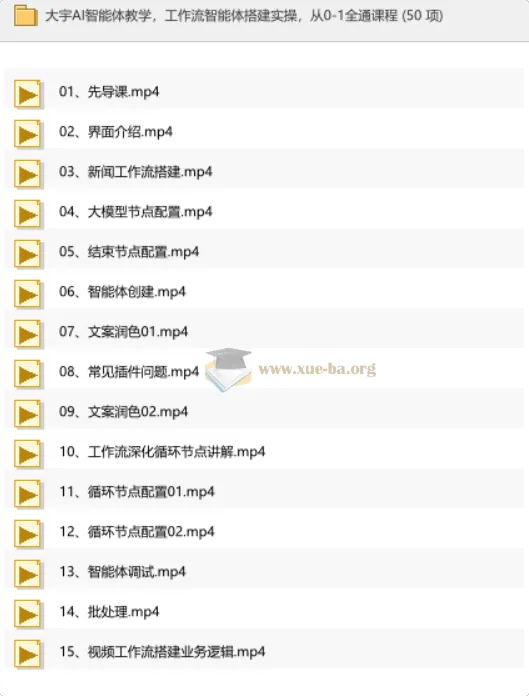 大宇AI智能体教学：工作流智能体搭建实操，从零基础到全流程精通