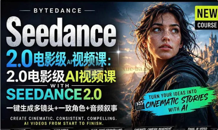 Seedance 2.0 AI电影视频生成制作教程：一键创作多镜头一致角色音频叙事