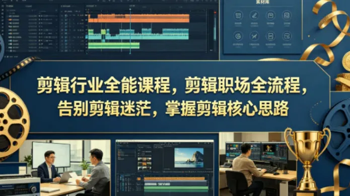 剪辑行业全能课程：从入门到接单，掌握剪辑全流程与核心思维