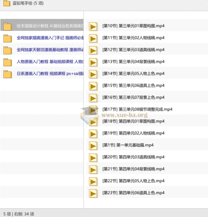 蓝铅笔手绘教程合集：从入门到进阶的系统手绘学习资料