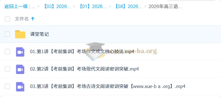 2026高考语文冲刺密训班 张亚柔考前集训课程