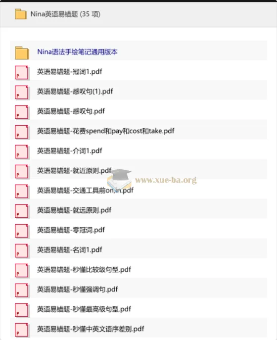 Nina英语易错题专项突破资料合集