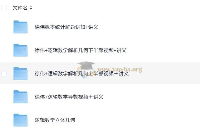 徐伟高中数学解题逻辑课程合集