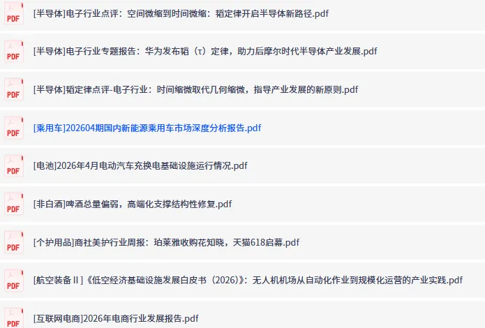 付费研报与深度分析合集（5月28日更新）——半导体、新能源、AI智能体等前沿领域精选