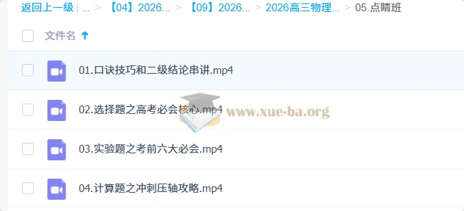 张雯2026高考物理三轮点睛班 考前冲刺突破