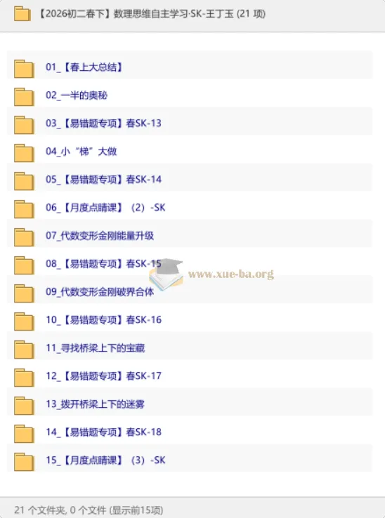 【2026初二春下】数理思维自主学习·SK-王丁玉