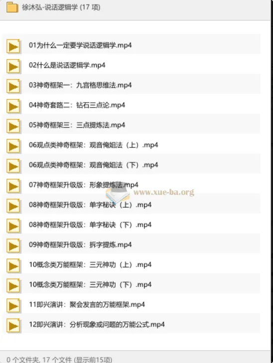 徐沐弘说话逻辑学：系统提升表达与思维能力的实用课程