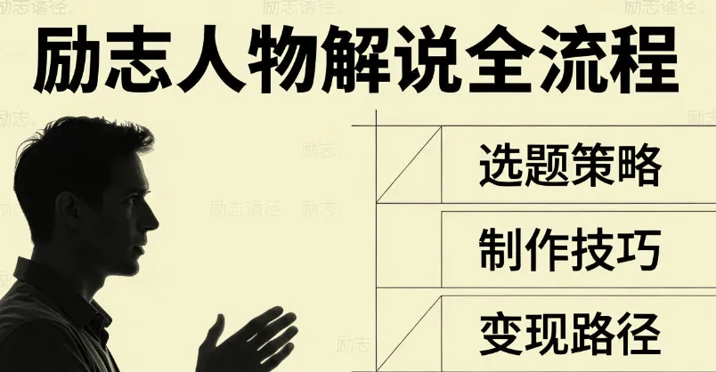 励志人物解说教学：从选题策划到变现运营全流程