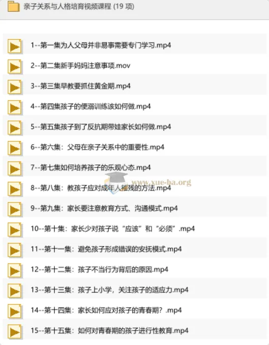亲子关系与人格培育视频课程:从新手父母到青春期教育的系统指南