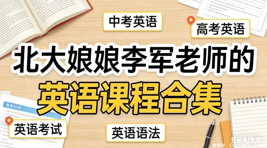 北大李军英语精讲:中考高考全攻略,110大招+1600词黑白卡