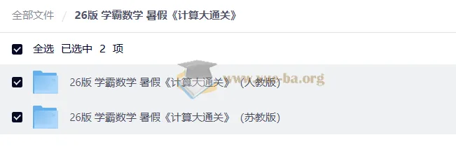 2026小学数学暑假计算大通关 学霸数学专项训练（人教版/苏教版）