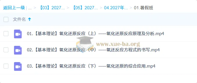 2027高三化学一轮复习 马凯鹏暑假班 氧化还原反应精讲
