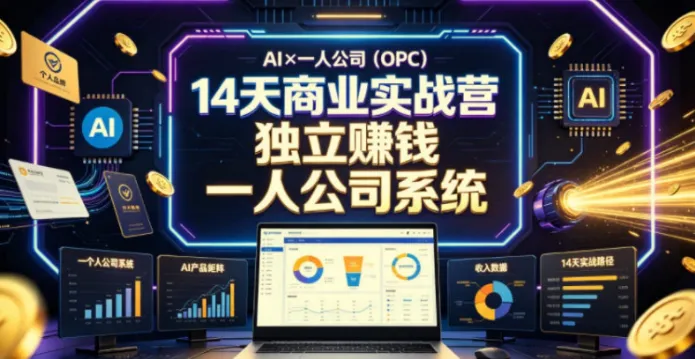 AI×一人公司14天商业实战营,用AI搭建独立赚钱系统