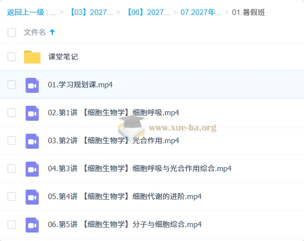 2027高三生物暑假班 张元振主讲 细胞生物学专题精讲