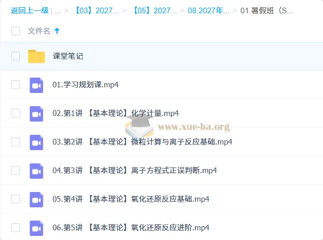 2027高三高考化学 缑振东 暑假班（S）系统复习课程