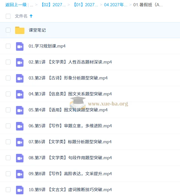 2027高中高二语文 罗斐然 A+暑假班