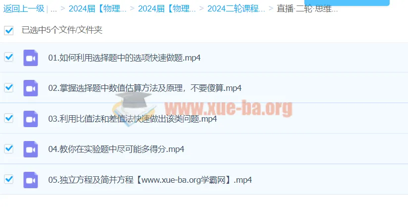 2024高三高考 王羽物理 二轮复习 思维拔高与数学方法专项突破