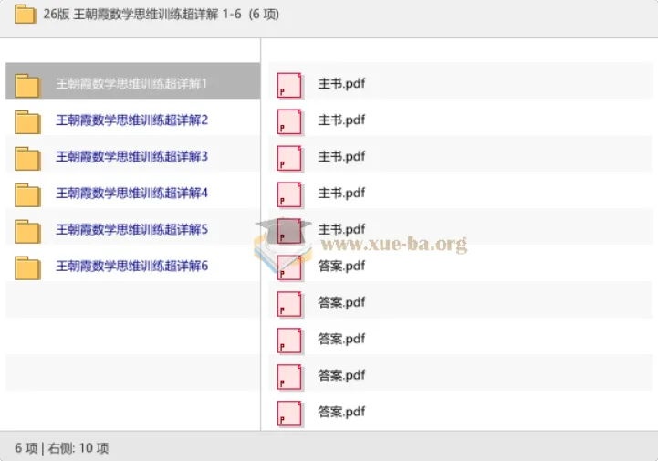26版王朝霞数学思维训练超详解1-6年级 含答案PDF