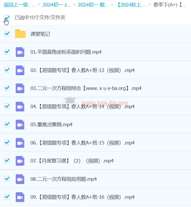 2024 A+寒假春季班 初一数学培训课程(徐丝雨)同步更新