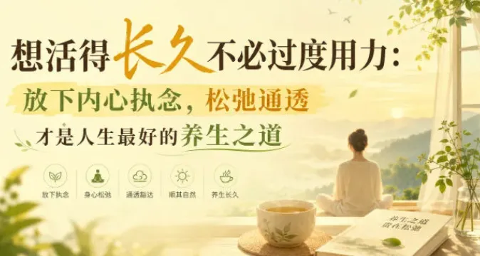 想活得长久不必过度用力：放下内心执念，松弛通透才是人生最好的养生之道