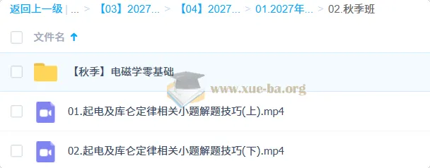 2027高三高考物理一轮复习 夏梦迪秋季班 电磁学专项突破