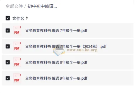 初中俄语7-9年级教师电子课本（全一册PDF合集）