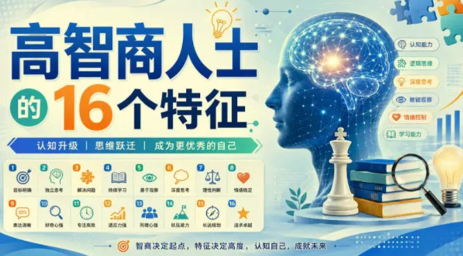 高智商人士的16个特征：洞察思维与格局的深度解析