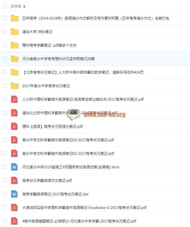 高考学霸笔记大合集：状元手写笔记+衡中资料+五年满分作文解析