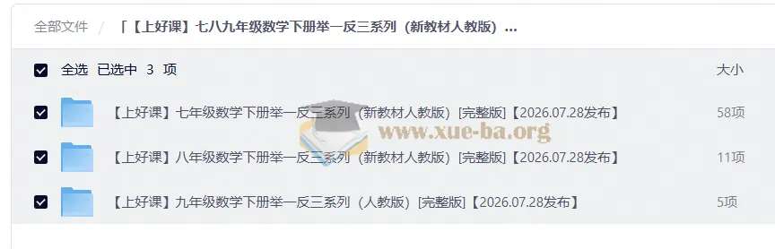 人教版七八九年级数学下册举一反三系列 同步讲义+单元自测+专项训练全套