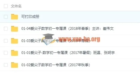 爱尖子初一数学四季全套课程 名师课堂视频+讲义练习