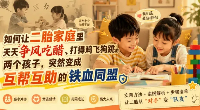 二胎家庭必读:如何让孩子从争风吃醋变成互帮互助的铁血同盟