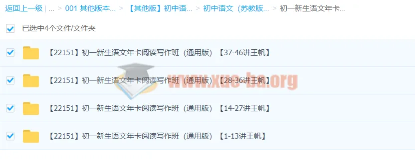 初一新生语文年卡阅读写作班（通用版）46讲王帆 课程资源