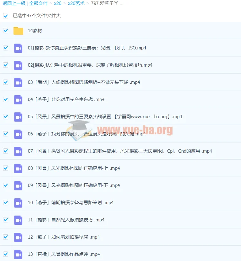 爱燕子摄影综合课完结:从相机基础到商业人像与风光实战全流程