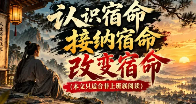 某公众号付费文章:认识宿命,接纳宿命,改变宿命(本文只适合非上班族阅读)
