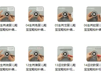 十二生肖宝宝鞋钩针编织视频教程（15实例）