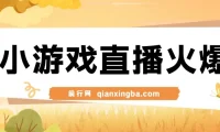 视频号小游戏直播新赛道，日入500+，操作简易适合小白