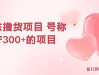 京东撸货项目：号称日产超300的赚钱项目