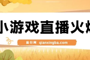 视频号小游戏直播新赛道，日入500+，操作简易适合小白