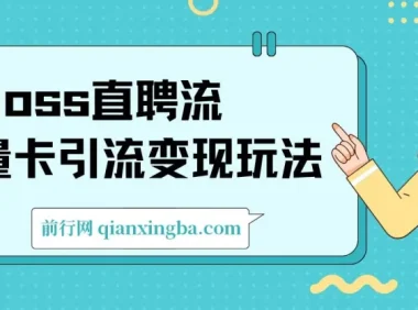 Boss直聘流量卡引流，日引200+创业粉变现玩法