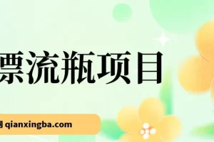 漂流瓶掘金副业项目：单台手机每小时10 – 20元，支持多手机操作