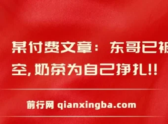 东哥被架空，奶茶为自身挣扎