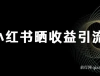 小红书晒收益图引流项目粉：日引200+秘籍