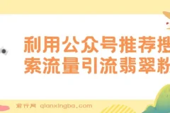 公众号低成本引流翡翠高客单价粉：推荐搜索双流量玩法