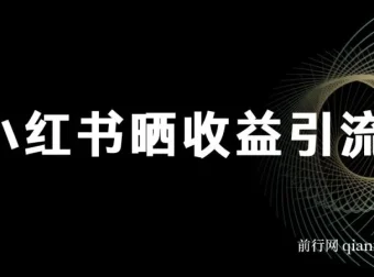 小红书晒收益图引流项目粉：日引200+秘籍