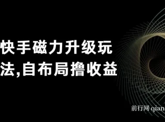 快手磁力升级玩法：自布局收益项目，单人日赚300+