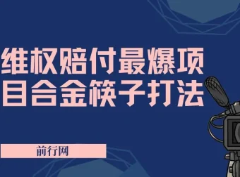 维权赔付合金筷子玩法：小白也能月入5w+的实操项目