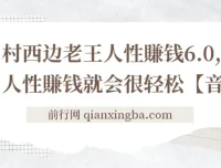 村西边老王《人性赚钱6.0》音频课：洞悉人性与赚钱之道