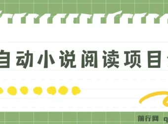 全自动小说阅读项目：纯脚本运营，小白轻松上手